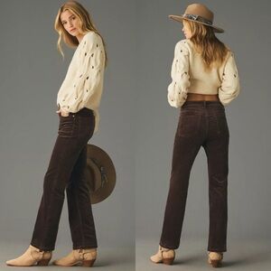 Pilcro Brown Corduroy Straight Leg Pants